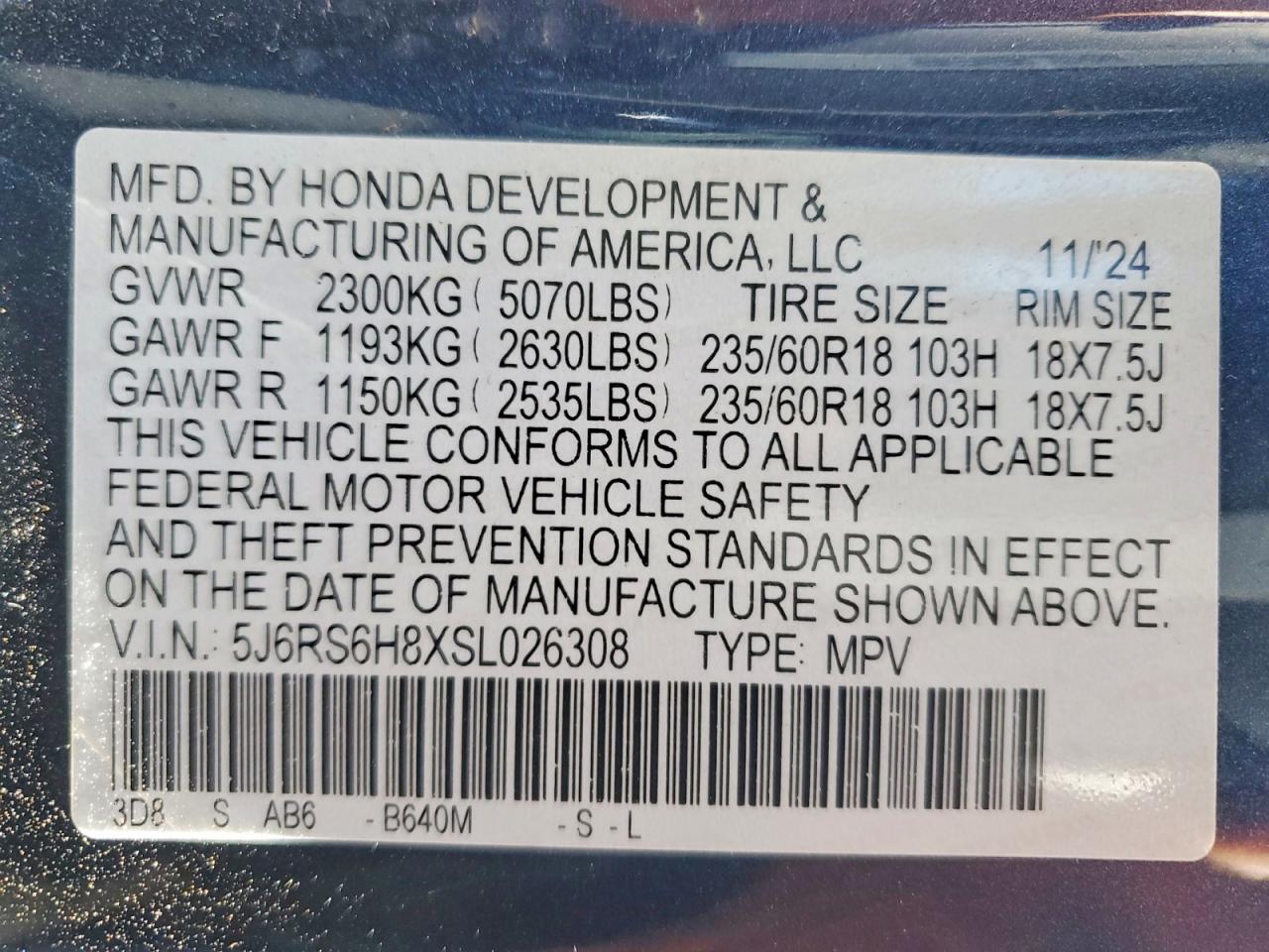 Honda Crv Sport-l