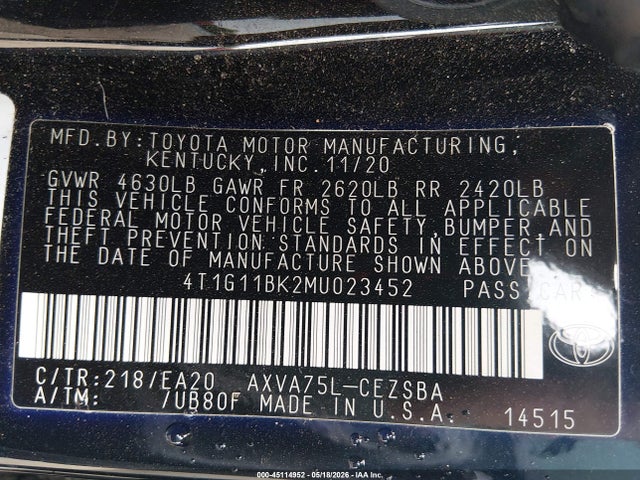 Toyota Camry Se Awd