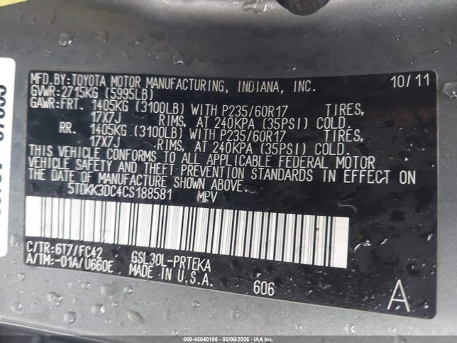 Toyota Sienna Le V6 8 Passenger
