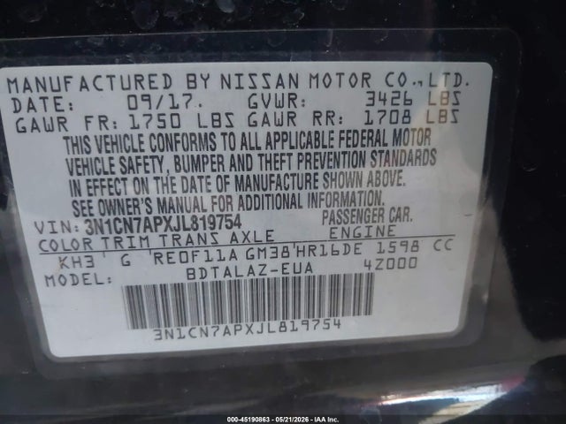 Nissan Versa 1.6 S+