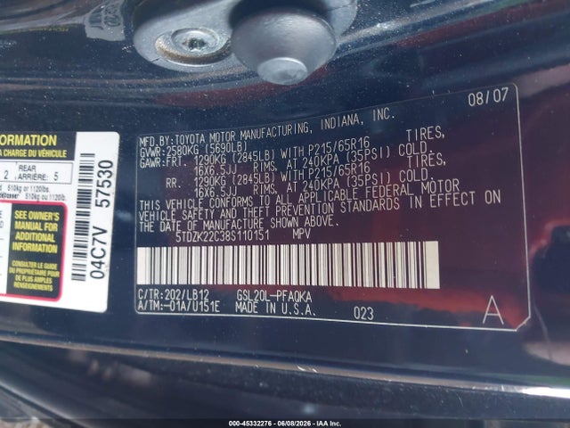 Toyota Sienna Xle