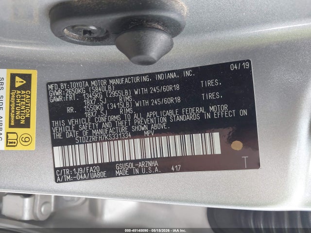 Toyota Highlander Le Plus