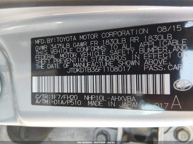 Toyota Prius c One