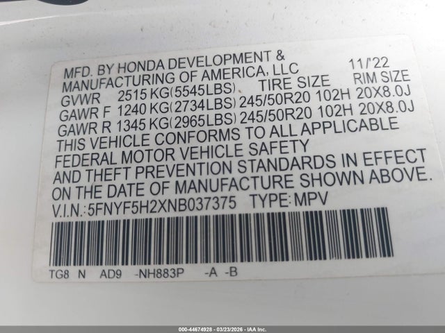 Honda Pilot 2wd Special Edition