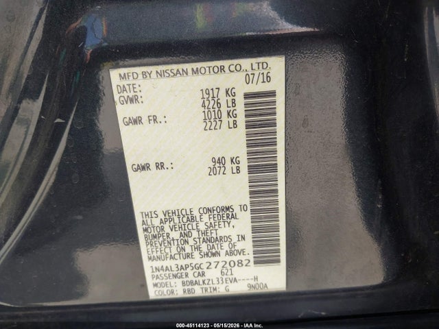 Nissan Altima 2.5 Sv
