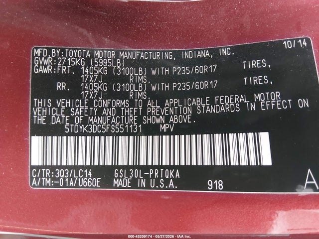 Toyota Sienna Xle Premium 8 Passenger