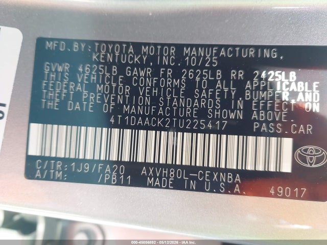 Toyota Camry Le