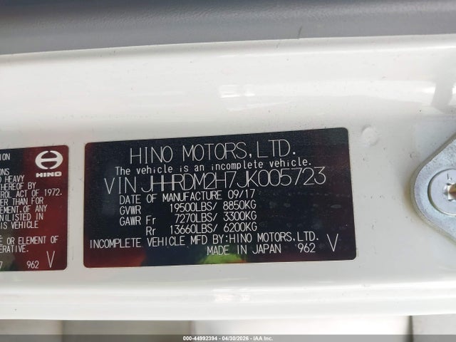 Hino Xjc720 Xfc720