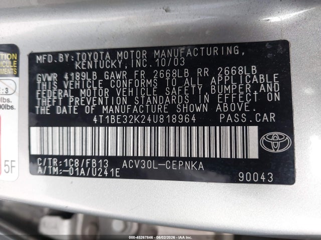 Toyota Camry Le