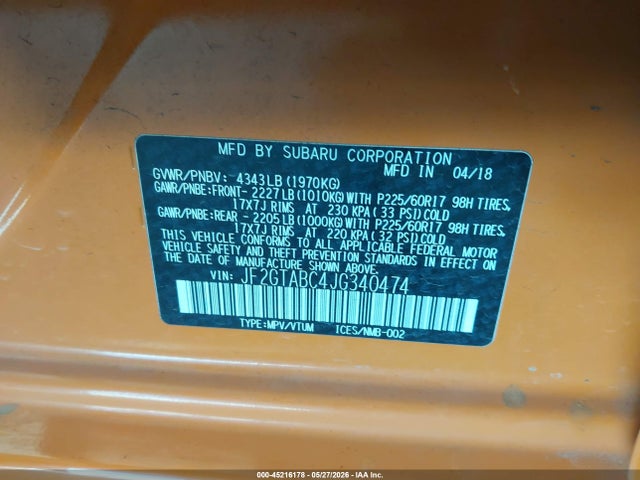 Subaru Crosstrek 2.0i Premium