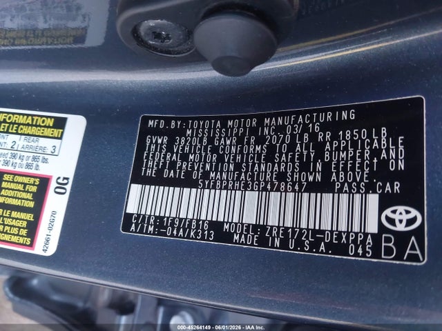 Toyota Corolla Le Plus