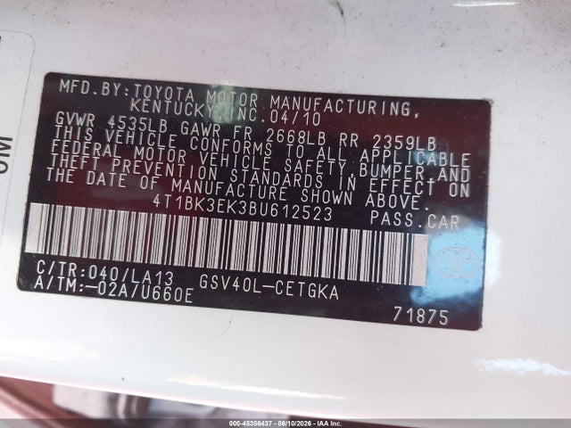 Toyota Camry Xle V6