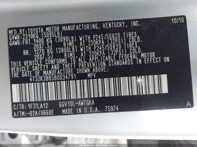 Toyota Venza Base V6