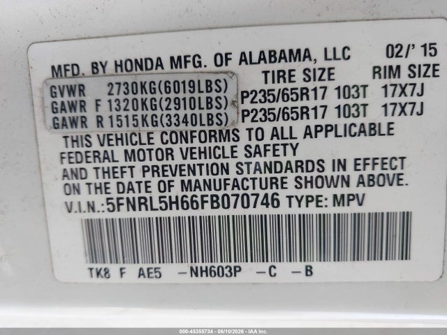 Honda Odyssey Ex-l