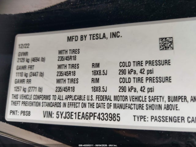 Tesla Model 3 Rear-wheel Drive