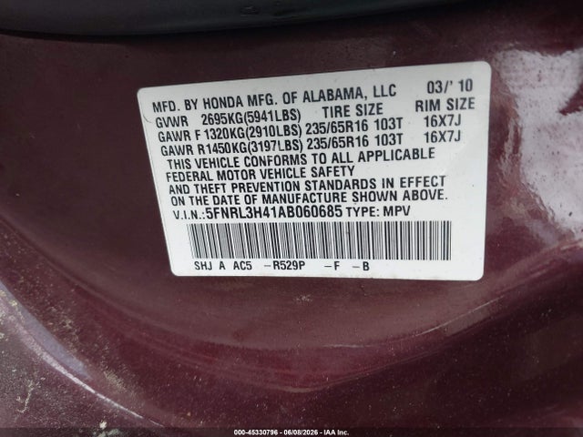 Honda Odyssey Ex