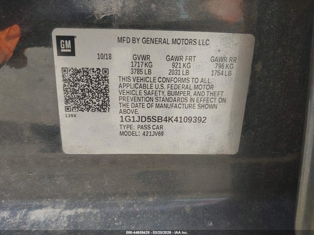 Chevrolet Sonic Lt Auto