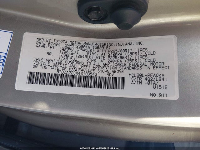 Toyota Sienna Xle Limited