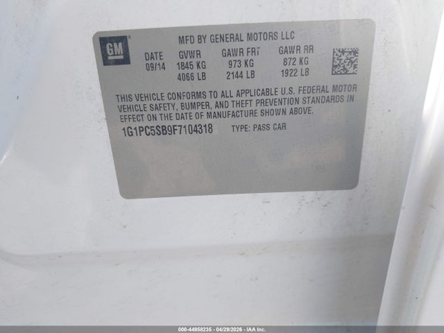 Chevrolet Cruze 1lt Auto