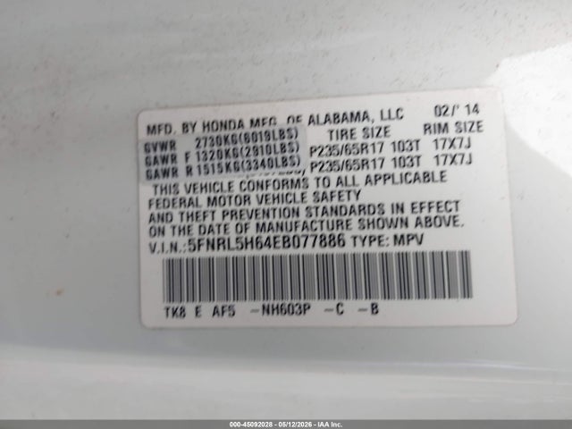 Honda Odyssey Ex-l