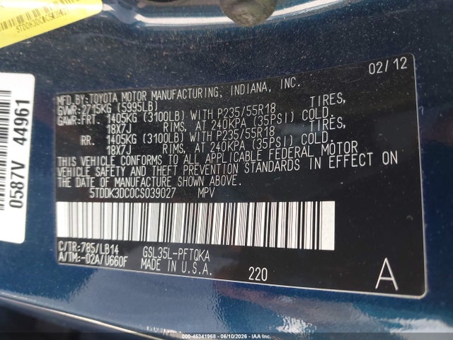 Toyota Sienna Xle 7 Passenger