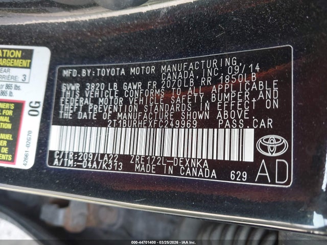 Toyota Corolla Le Premium
