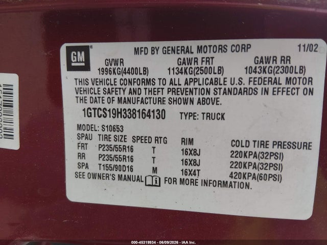 GMC Sonoma Sls