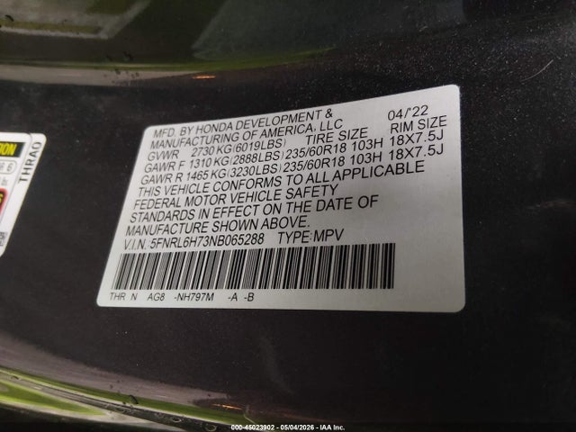 Honda Odyssey Ex-l