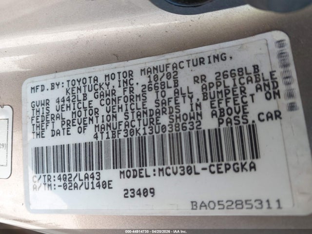 Toyota Camry Xle V6