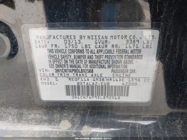 Nissan Versa 1.6 S+