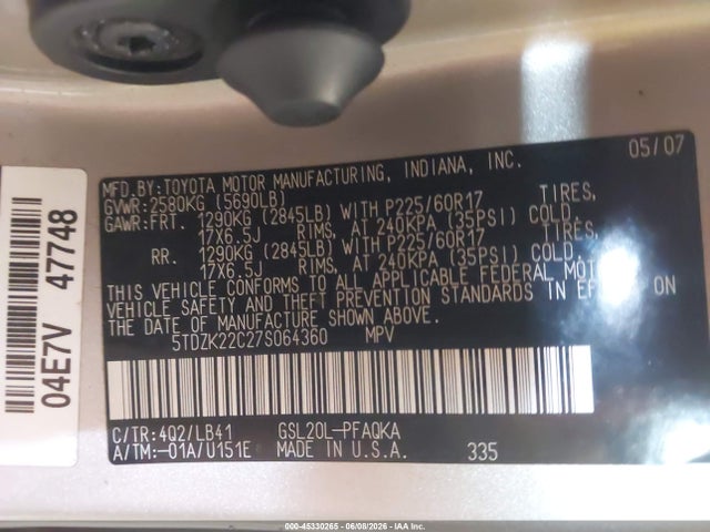 Toyota Sienna Xle Limited