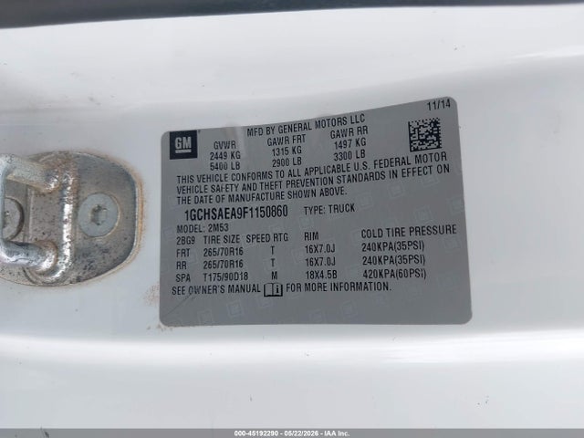 Chevrolet Colorado Wt