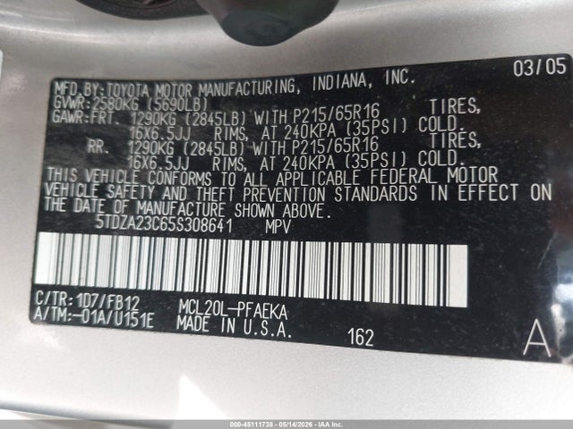 Toyota Sienna Le