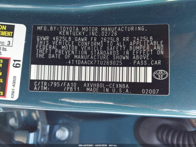 Toyota Camry Le