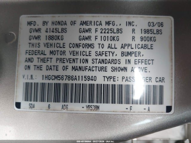 Honda Accord 2.4 Ex