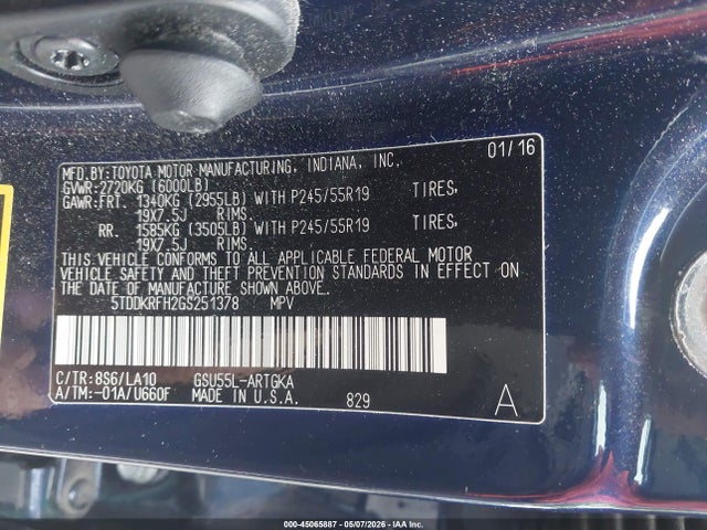 Toyota Highlander Limited Platinum V6