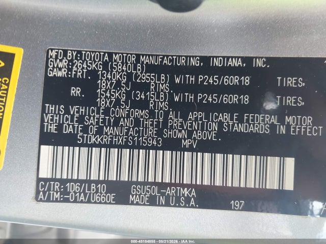 Toyota Highlander Xle V6