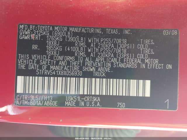 Toyota Tundra Base 5.7l V8
