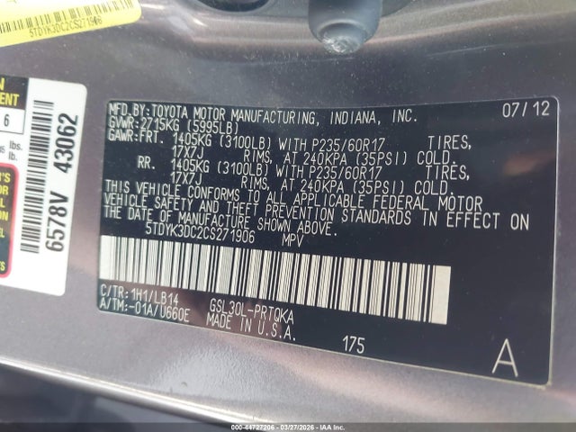 Toyota Sienna Xle V6 8 Passenger