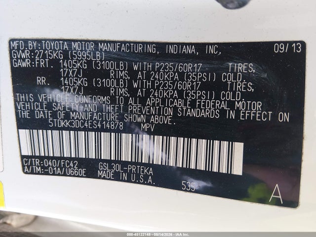 Toyota Sienna Le V6 8 Passenger