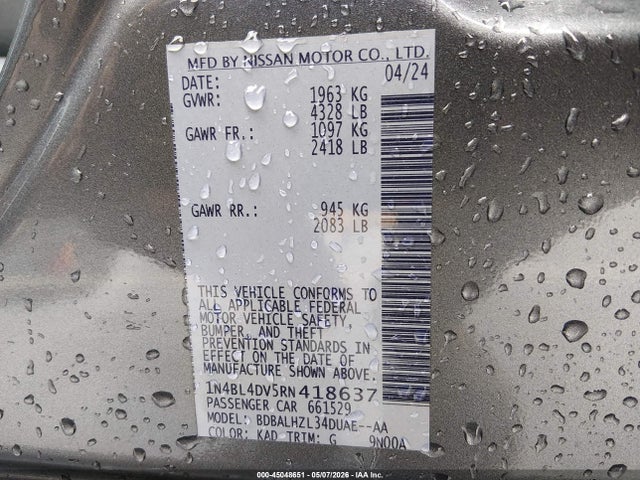 Nissan Altima Sv Fwd