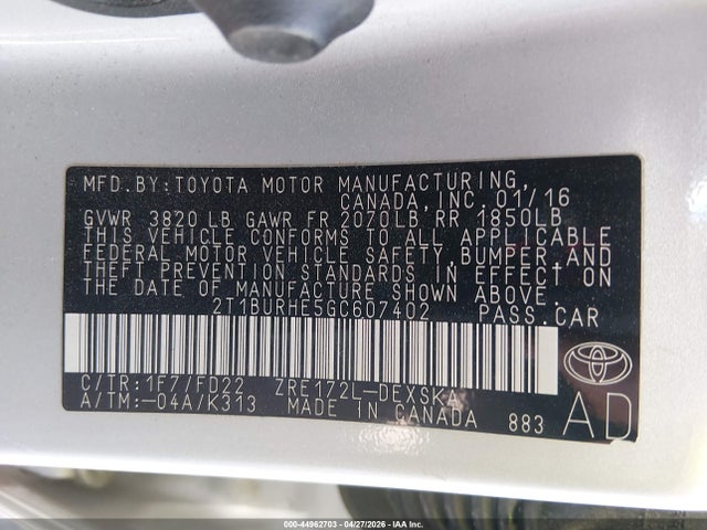Toyota Corolla S Plus