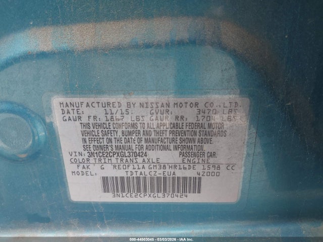 Nissan Versa S Plus