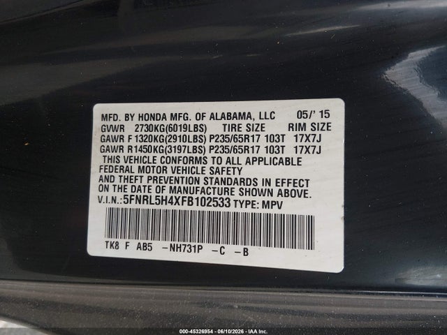 Honda Odyssey Ex