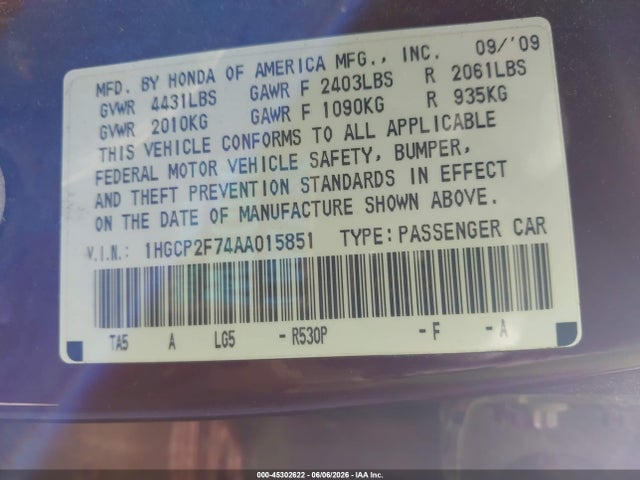 Honda Accord 2.4 Ex