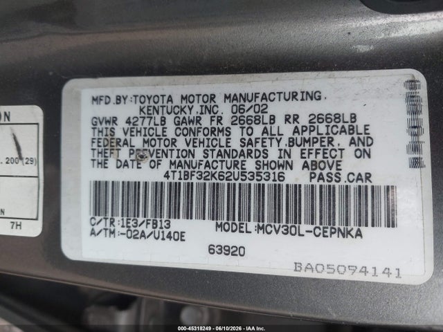 Toyota Camry Le V6