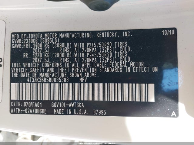 Toyota Venza Base V6