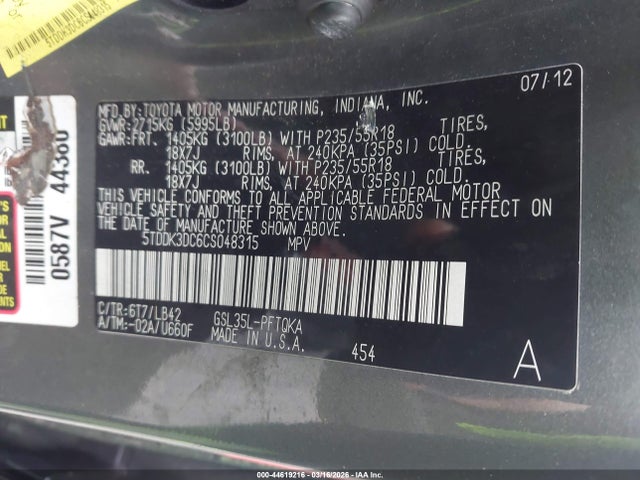 Toyota Sienna Xle 7 Passenger