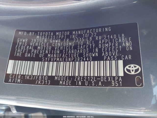 Toyota Corolla Le