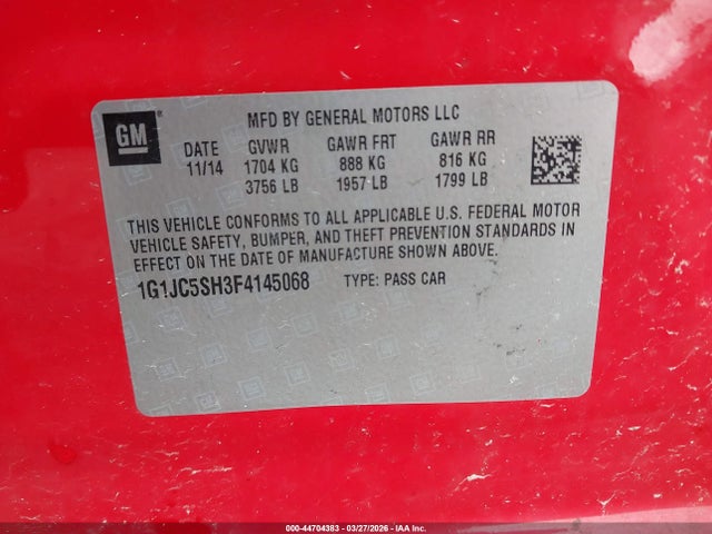 Chevrolet Sonic Lt Auto